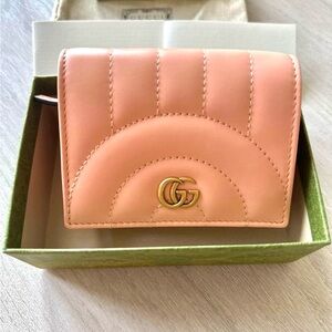 Gucci Wallet GG Marmont Chevron Matelasse Leather Card Case Wallet